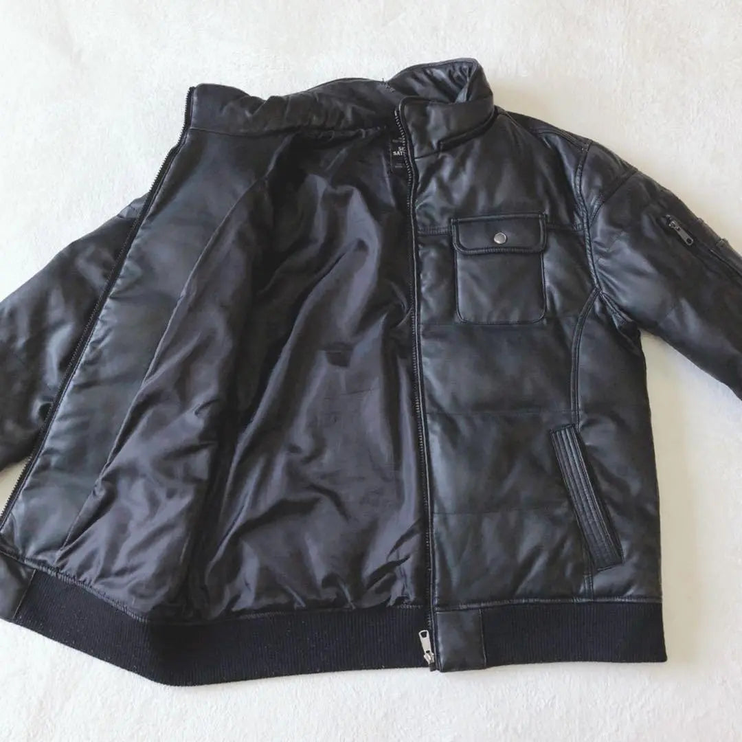 T468 Splender Fake Leather Jacket Full Zip Black | T468 スプレンディッド フェイクレザージャケット フルジップ 黒