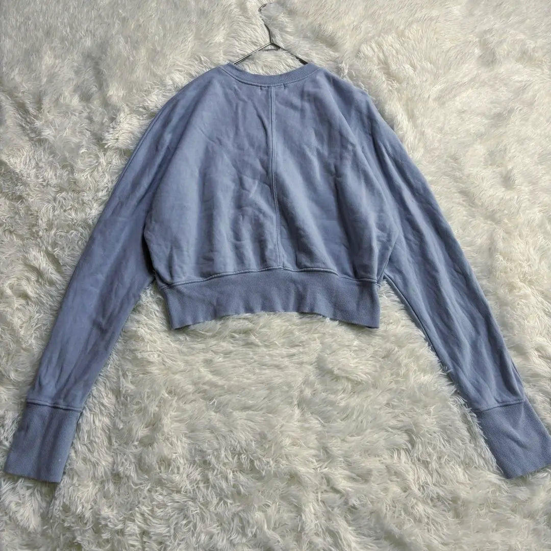 Style Mixer Long Sleeve Sweatshirt Short Length Blue Cotton Sweatshirt 2128