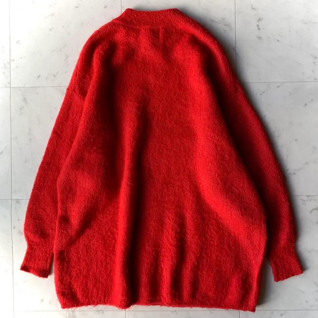 SHIPS 2023AW Shaggy Mohair Over Knit Washable Loose Red