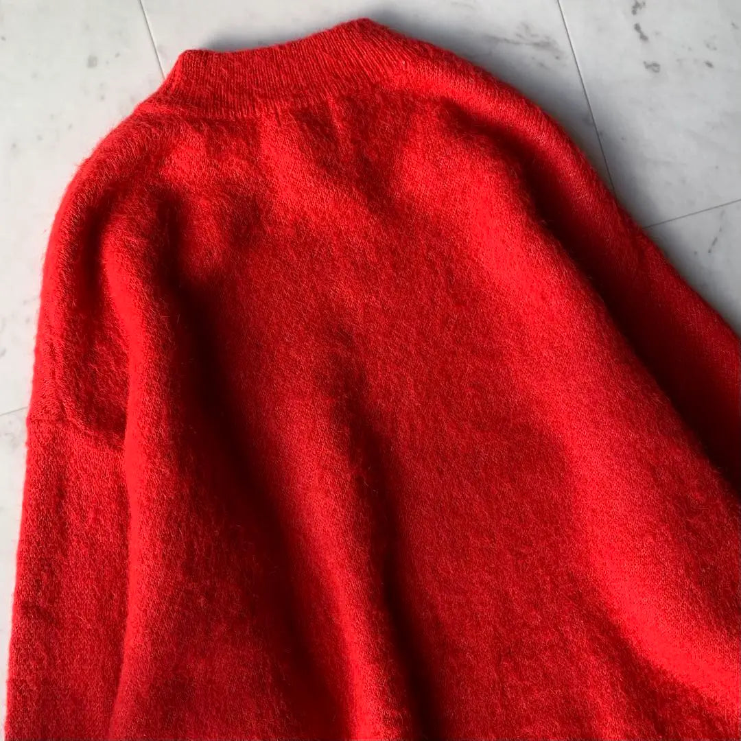 SHIPS 2023AW Shaggy Mohair Over Knit Washable Loose Red