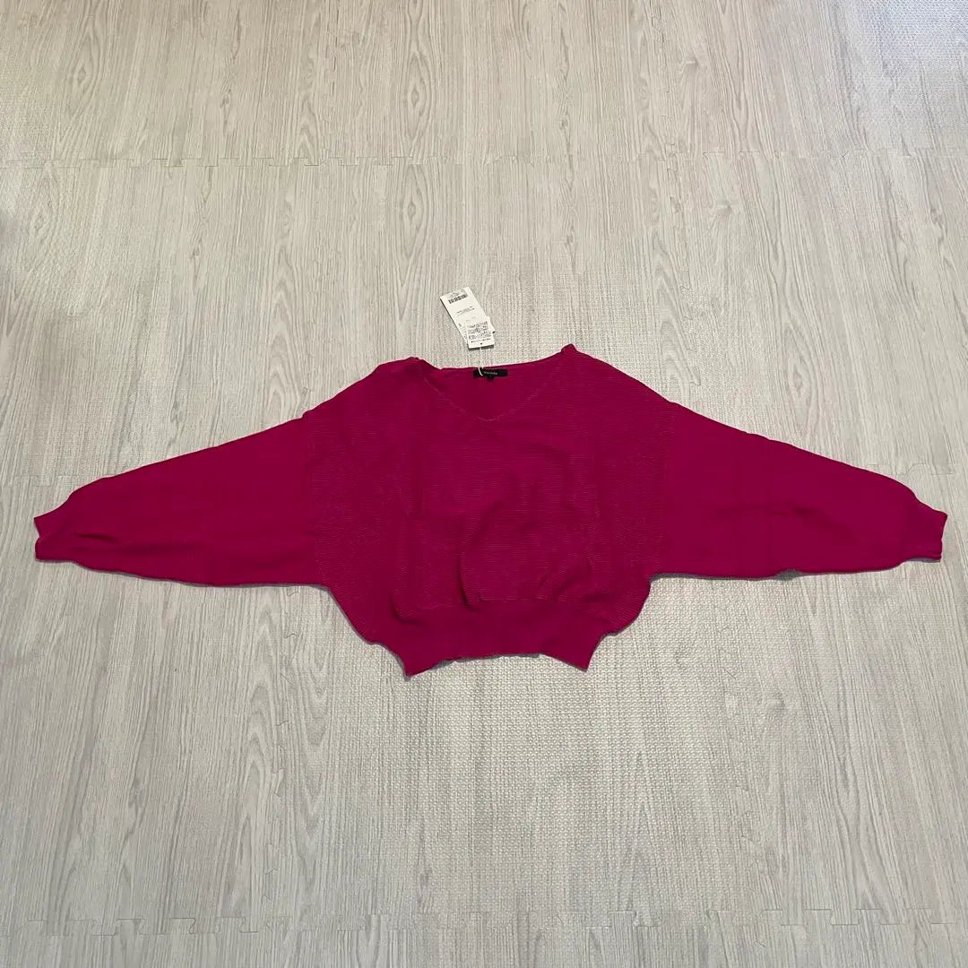 [Unused item] rienda knit dark pink V neck free size