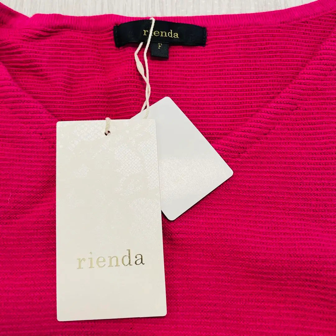 [Unused item] rienda knit dark pink V neck free size