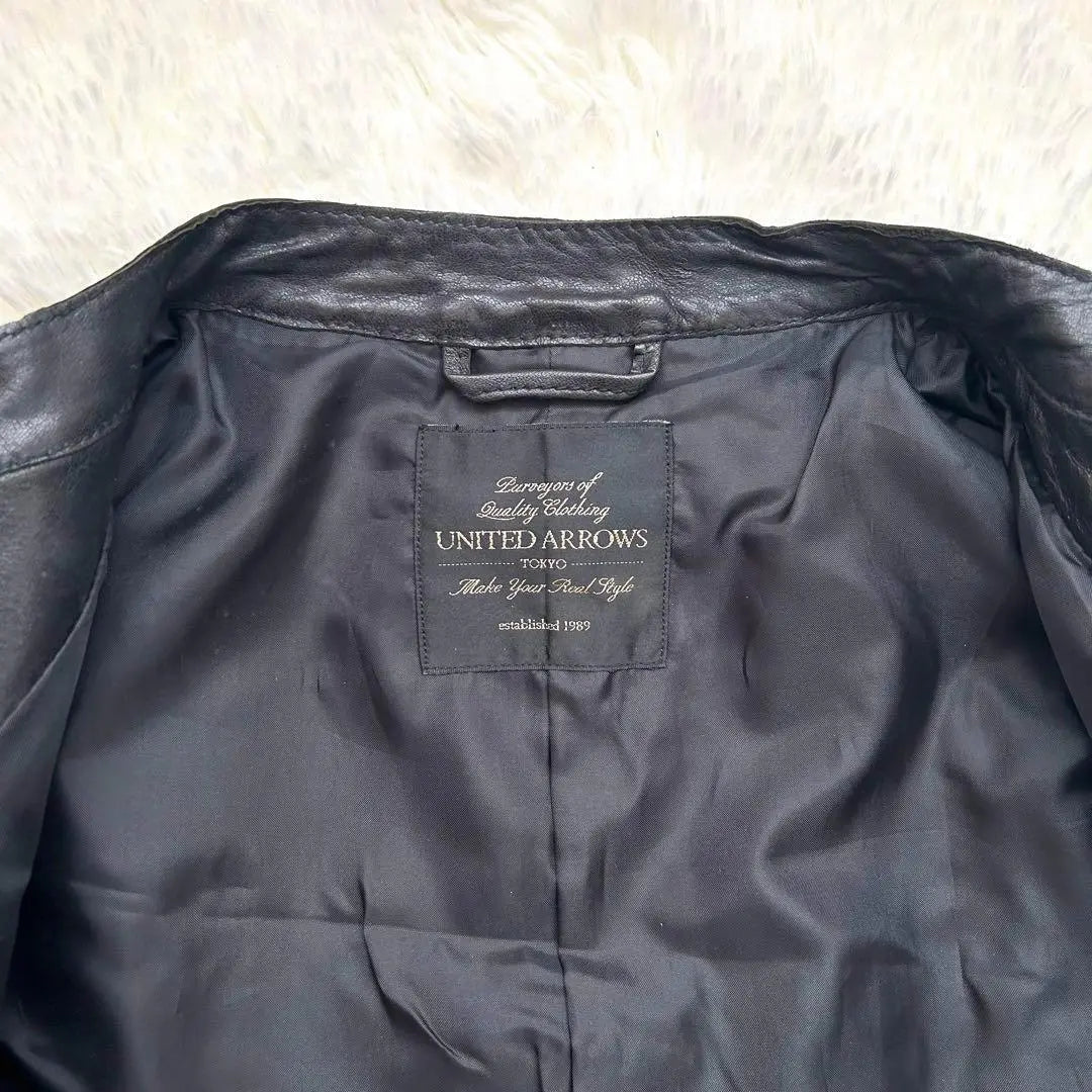 UNITED ARROWS Lamb Leather Single Rider Jacket with Tag L