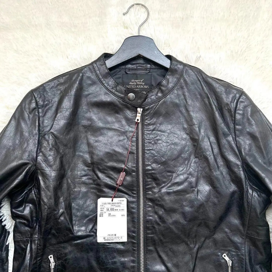 UNITED ARROWS Lamb Leather Single Rider Jacket with Tag L