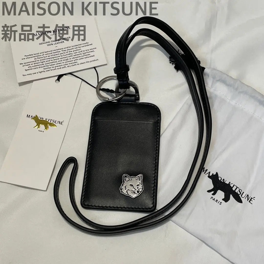 ■ MAISON KITSUNE Card holder with strap ■