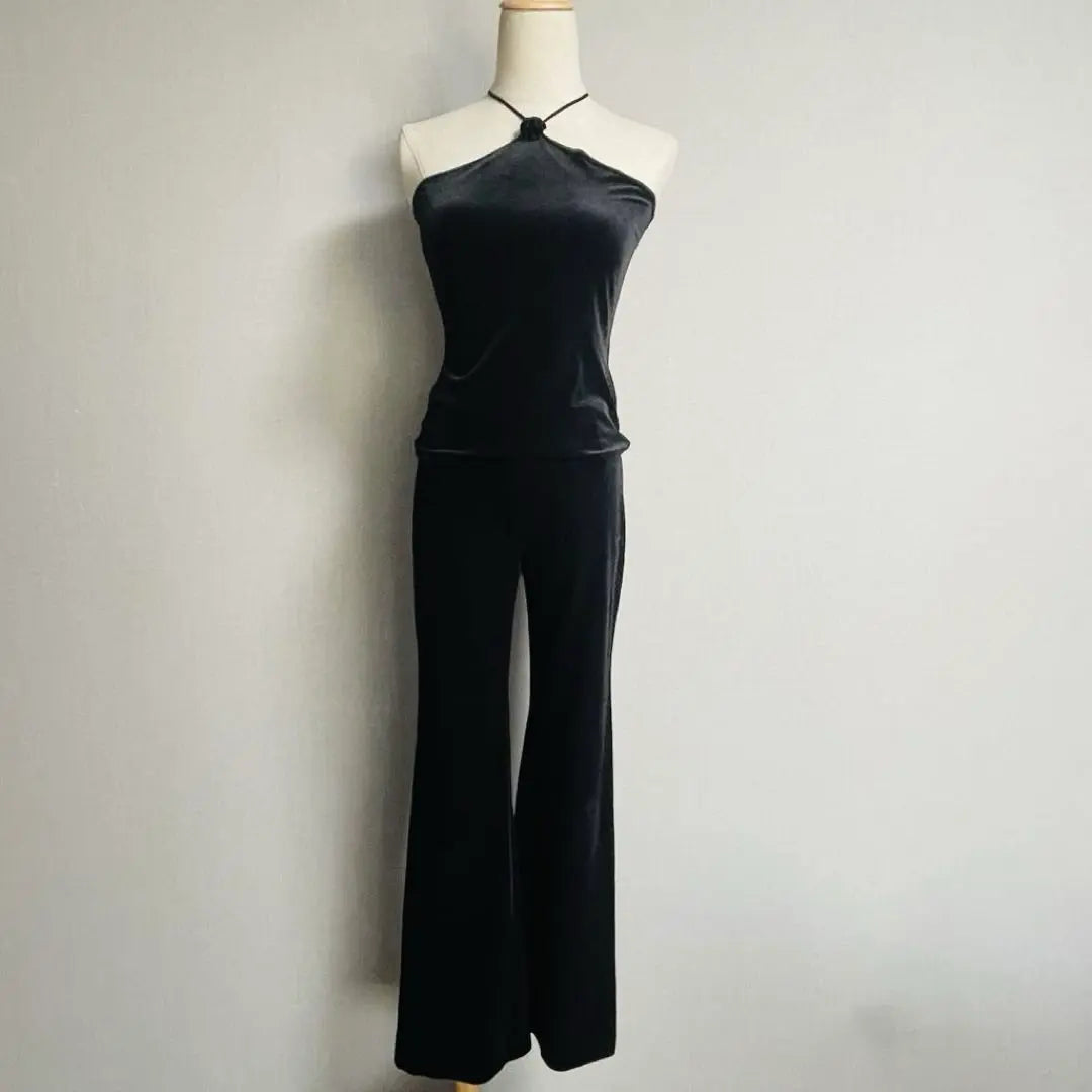 Good condition DRACAENA backless pants suit black velour black set