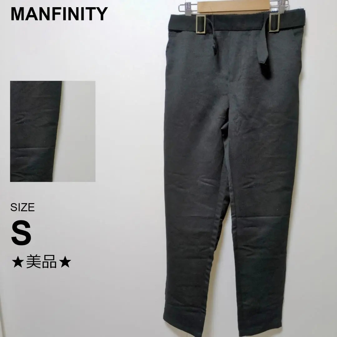 Good condition ♡ MANFINITY slacks with belt black Free shipping