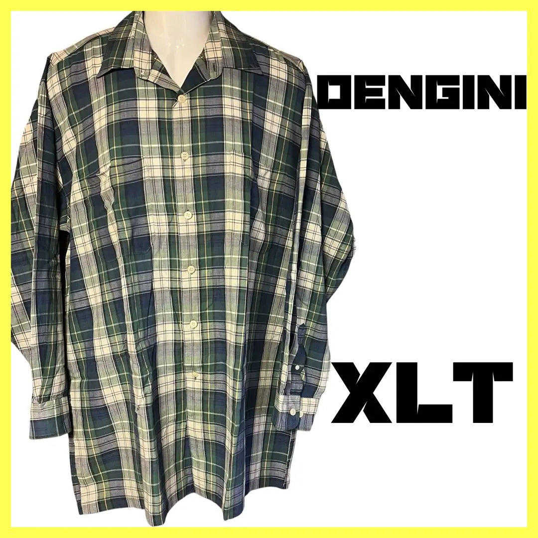 XLT size long sleeve shirt outdoor vintage men's shirt check shirt big