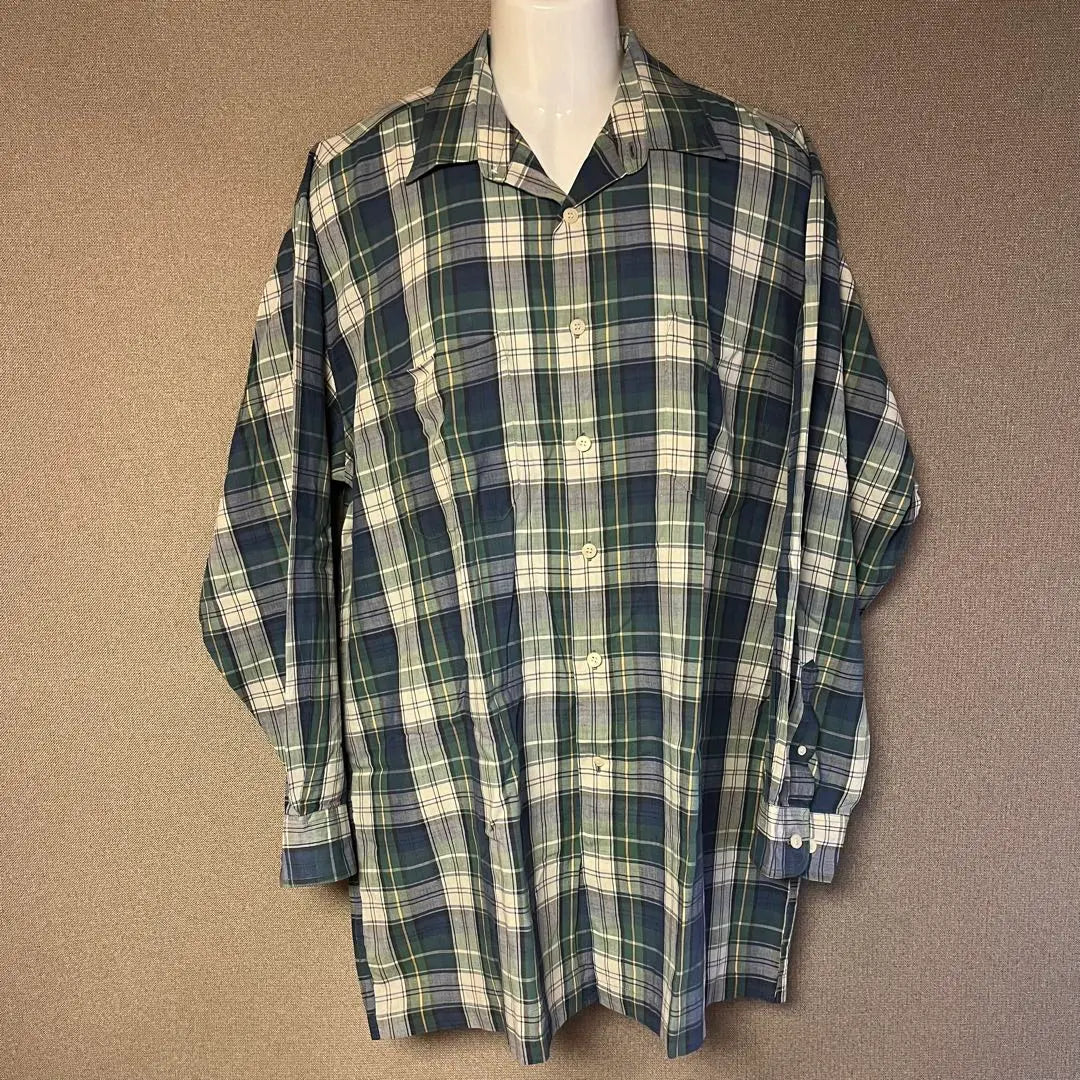 XLT size long sleeve shirt outdoor vintage men's shirt check shirt big