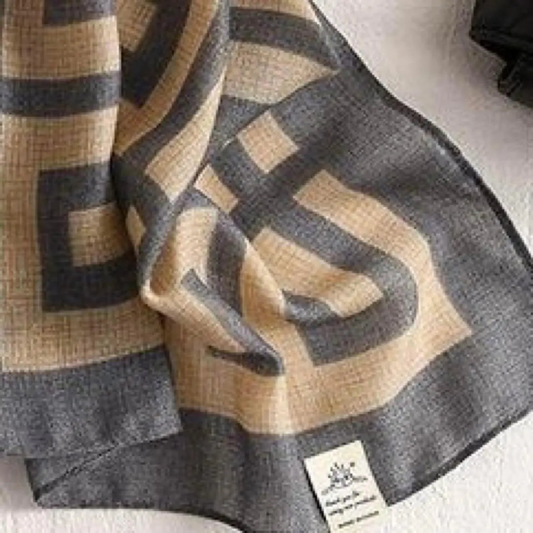 Stole, scarf, long scarf, thin, gray, stylish, ahead of the line! 186