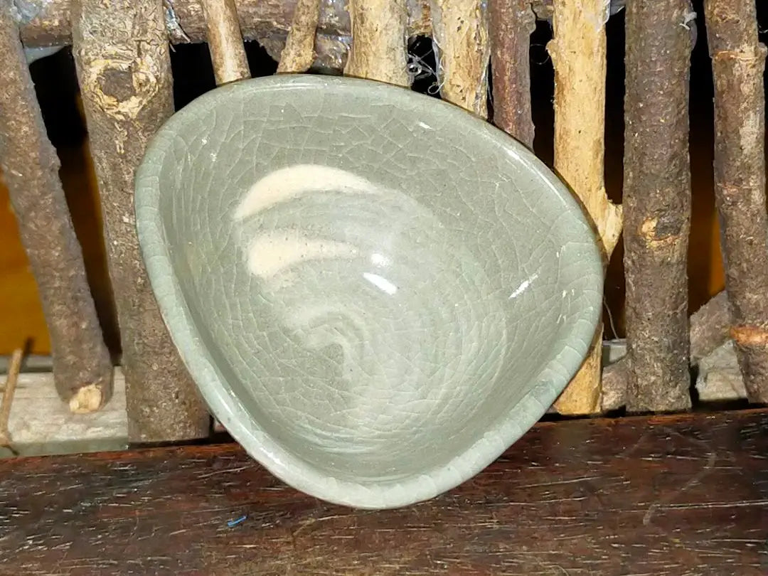 ♥ Rare item, sake cup, mesh, triangle, cup, sake cup, gulp, drinking, antique, antique, antique