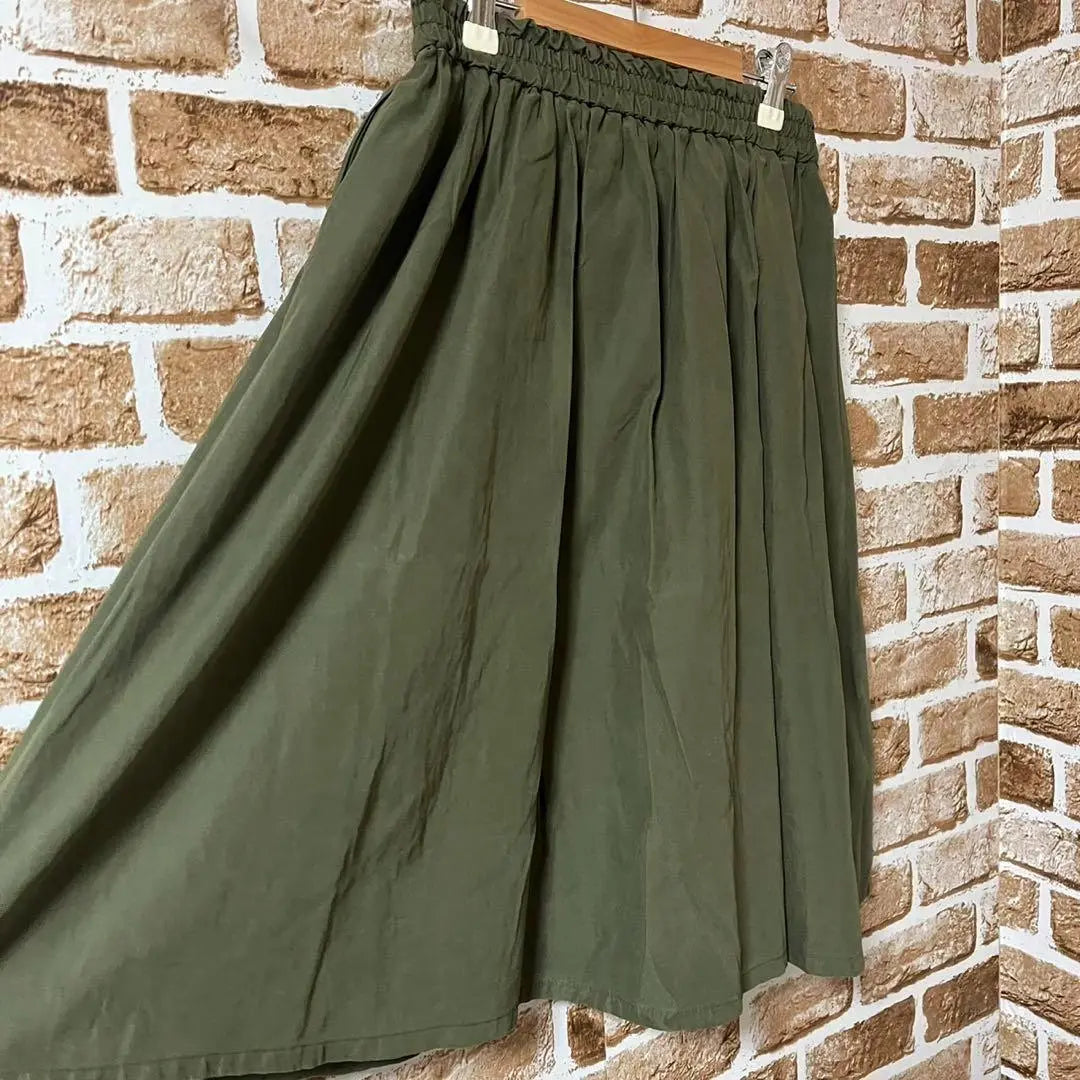 Chao Panic Women's Gathered Skirt Elastic Waist Khaki F | チャオパニック　レディース　ギャザースカート　ウエストゴム　カーキ系　F