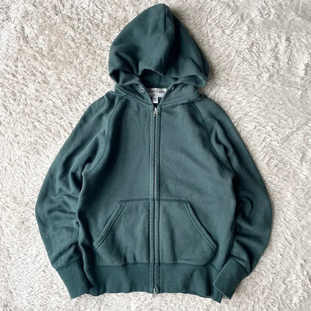 Beautiful americana double zip hoodie M green