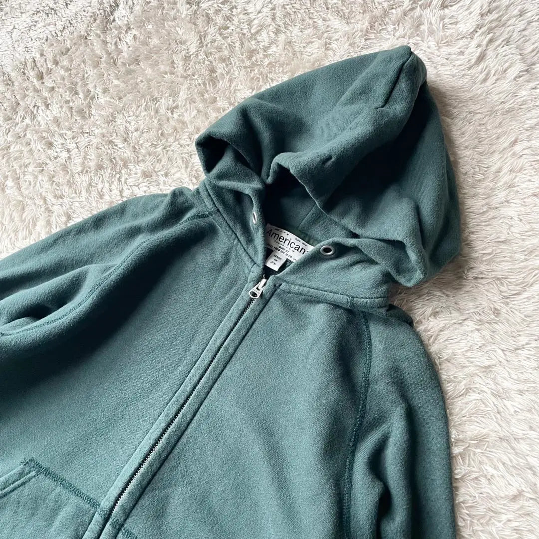 Beautiful americana double zip hoodie M green