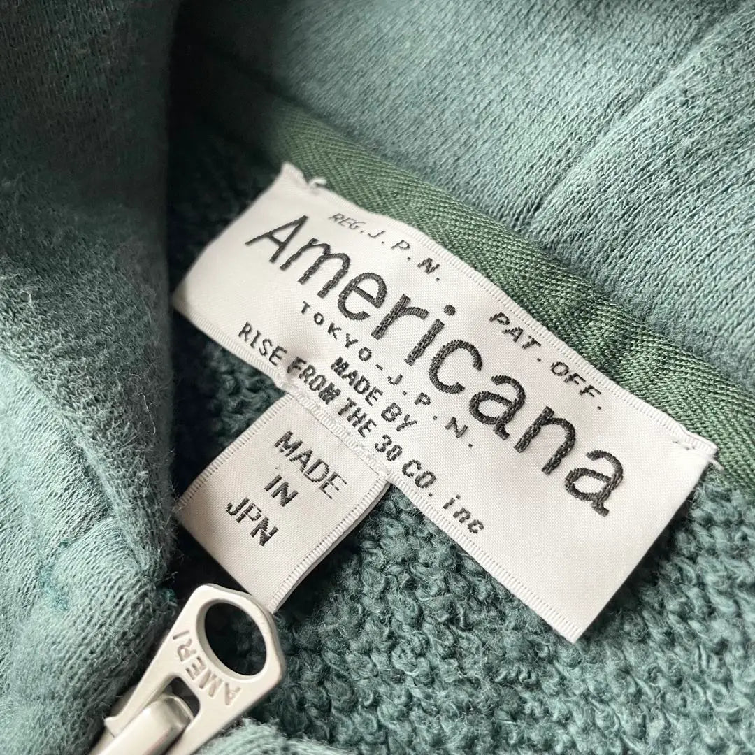 Beautiful americana double zip hoodie M green