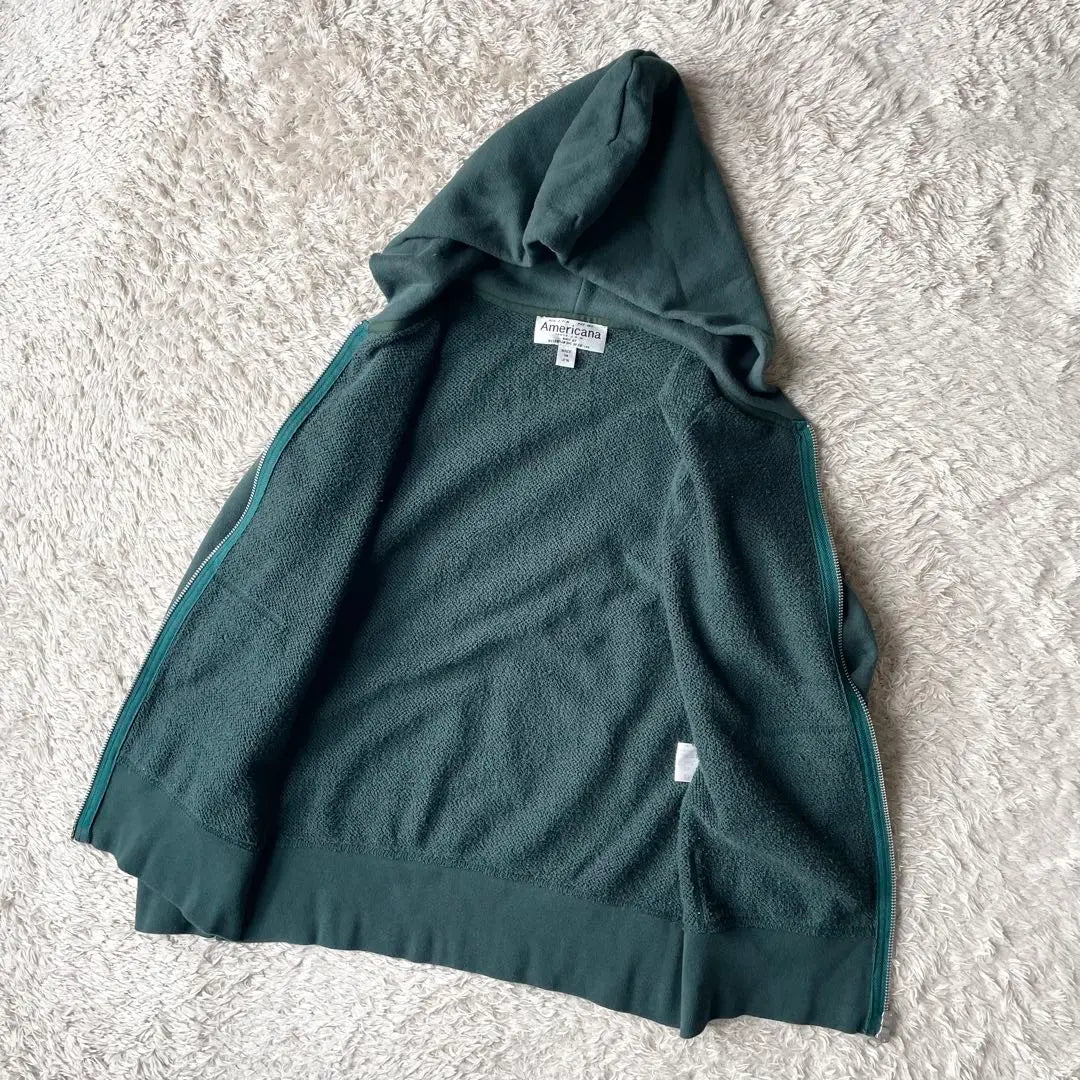 Beautiful americana double zip hoodie M green