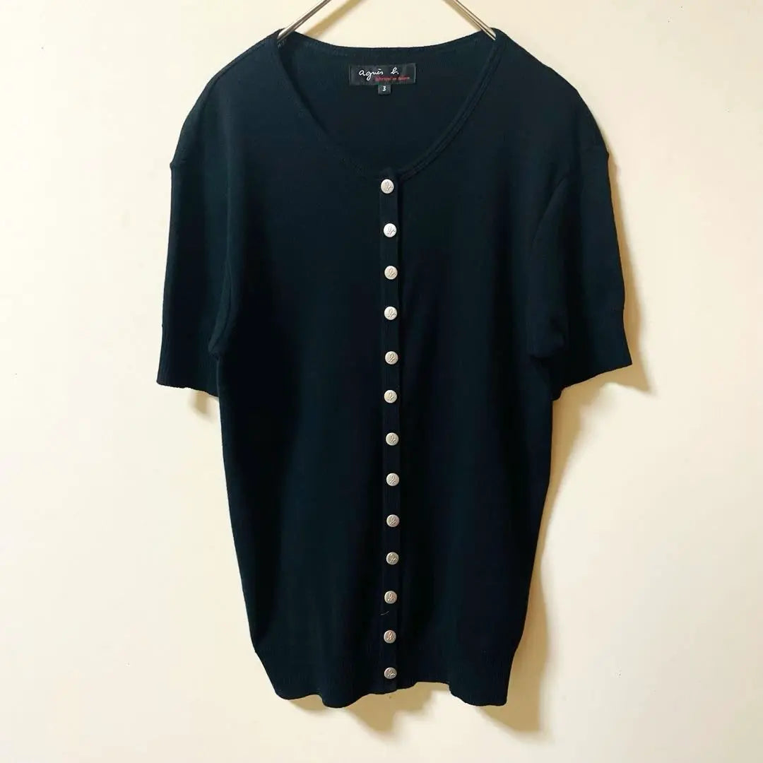 Agnes b. Short sleeve b button snap button cardigan 3 black