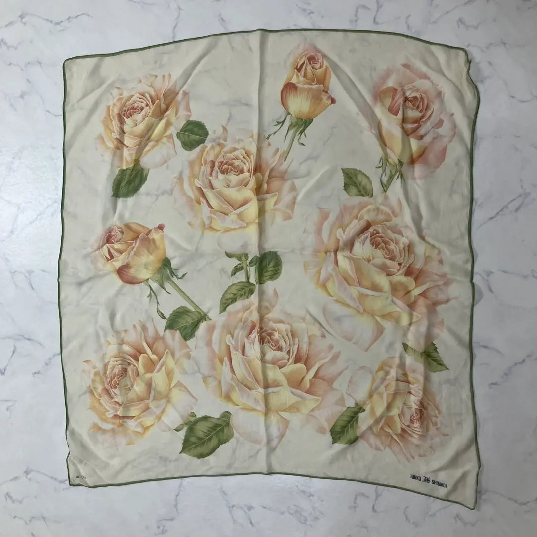 JUNKO SHIMADA logo floral silk transparent stole