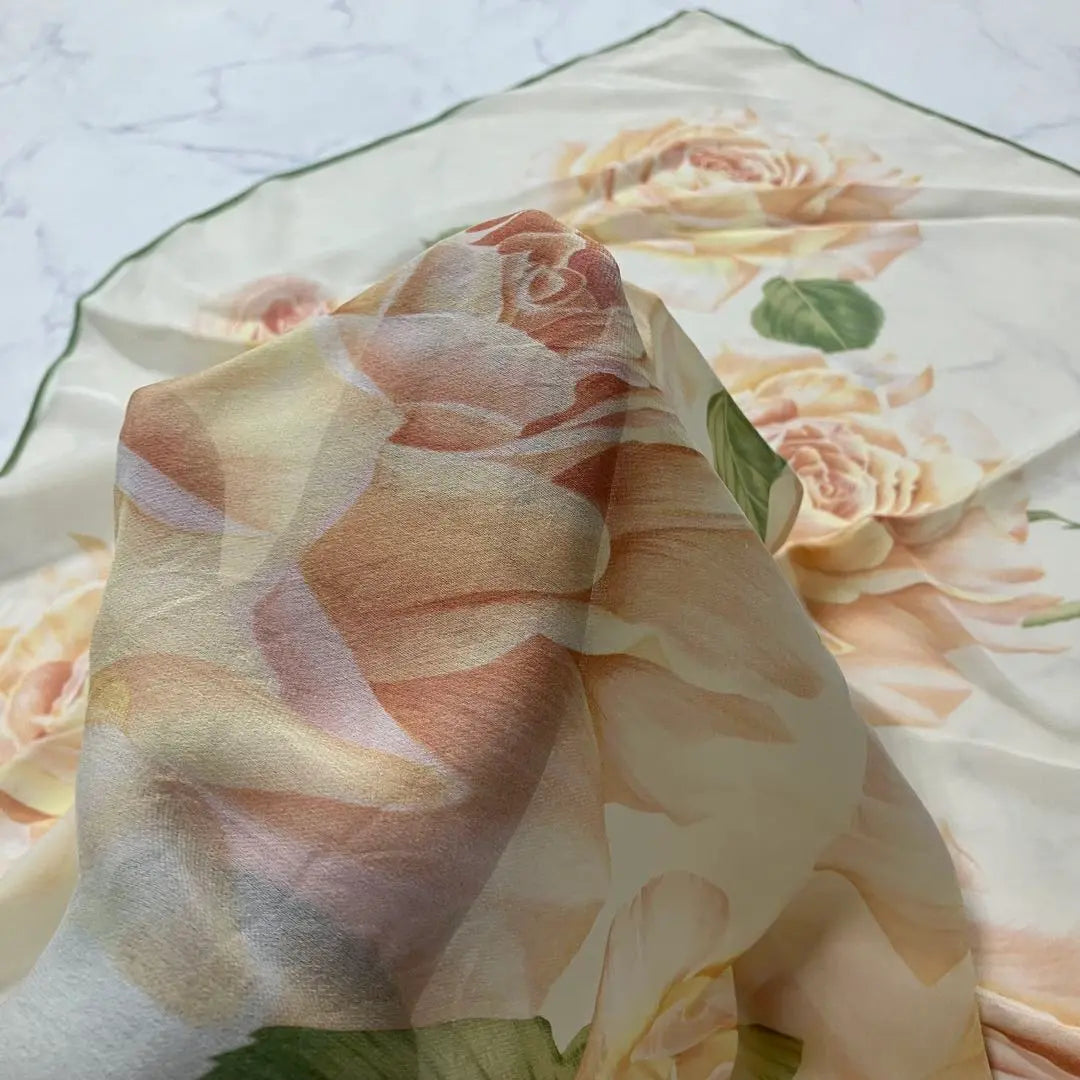 JUNKO SHIMADA logo floral silk transparent stole