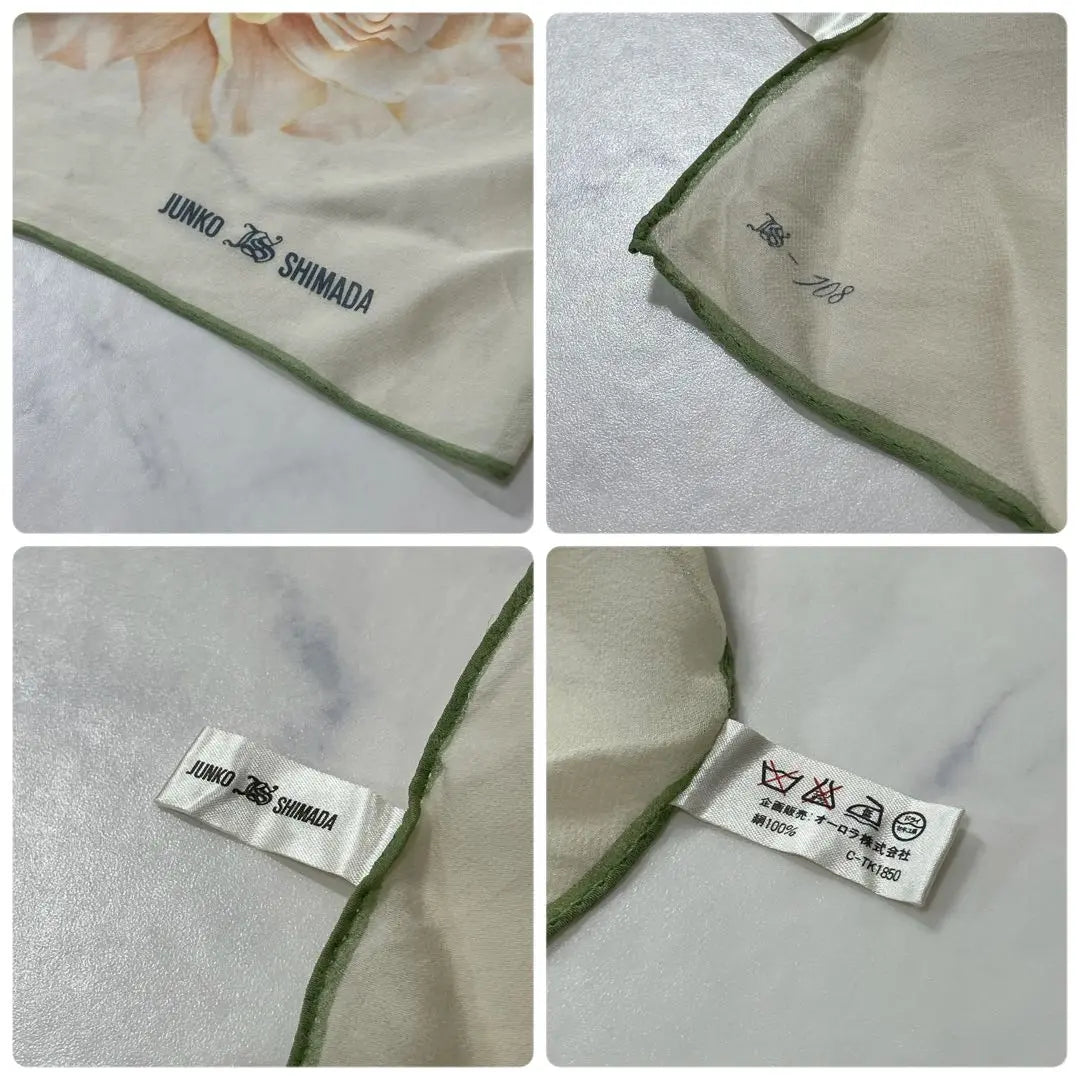 JUNKO SHIMADA logo floral silk transparent stole