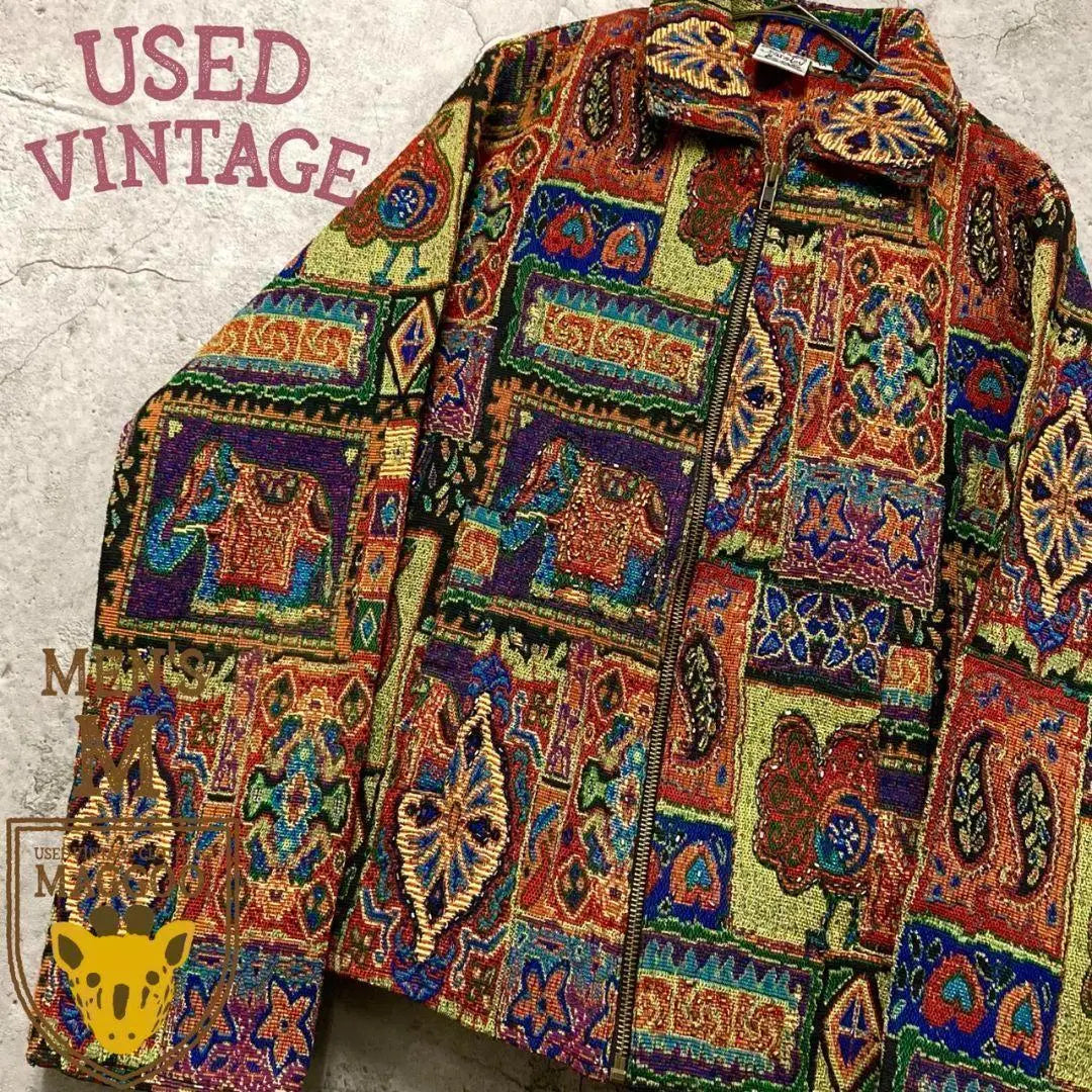 ☆US vintage clothing ☆ Vintage [Ethnic Gobelin Embroidered Paisley Jacket] Men's M