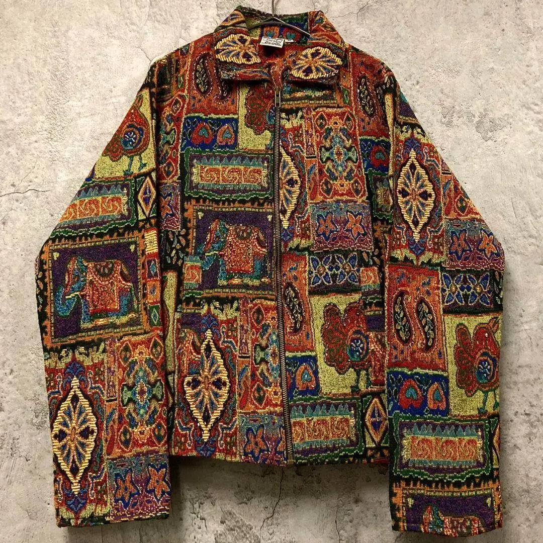 ☆US vintage clothing ☆ Vintage [Ethnic Gobelin Embroidered Paisley Jacket] Men's M