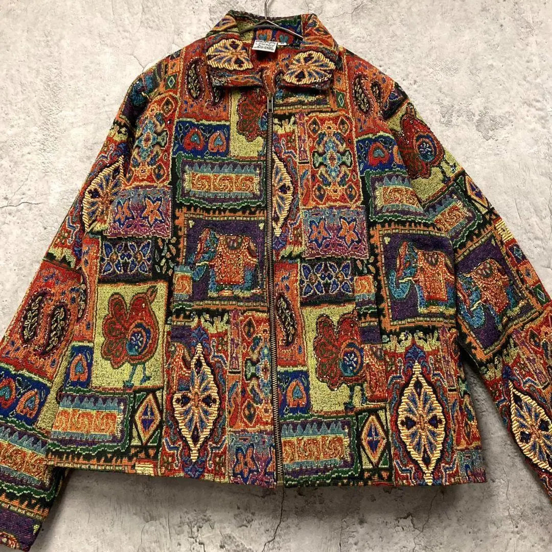 ☆US vintage clothing ☆ Vintage [Ethnic Gobelin Embroidered Paisley Jacket] Men's M