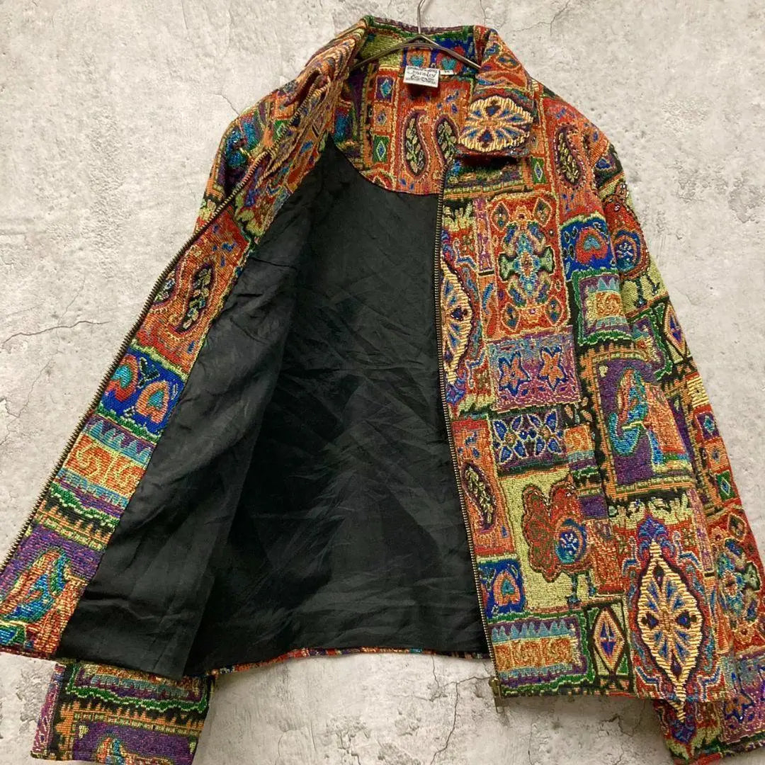 ☆US vintage clothing ☆ Vintage [Ethnic Gobelin Embroidered Paisley Jacket] Men's M