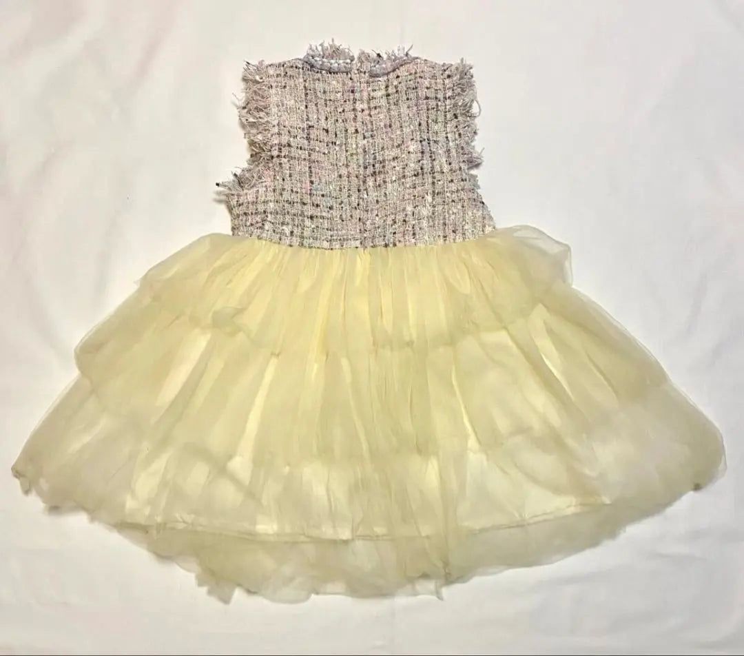 In good condition! Tweed Tulle Dress Dress Set Kids Yellow