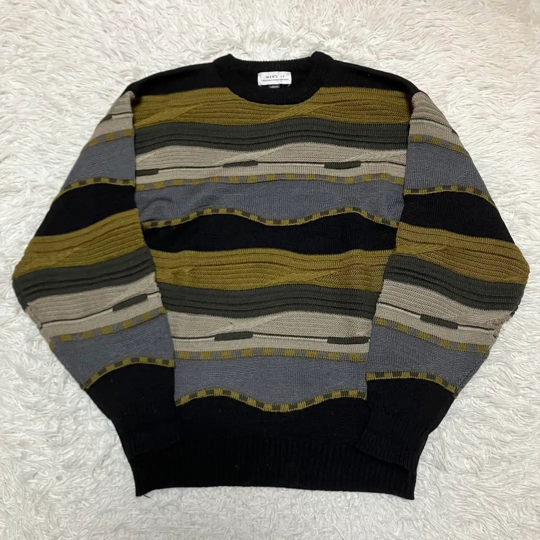 {Pre-owned, good condition, 90s? 》Mosaic design knit sweater men's if