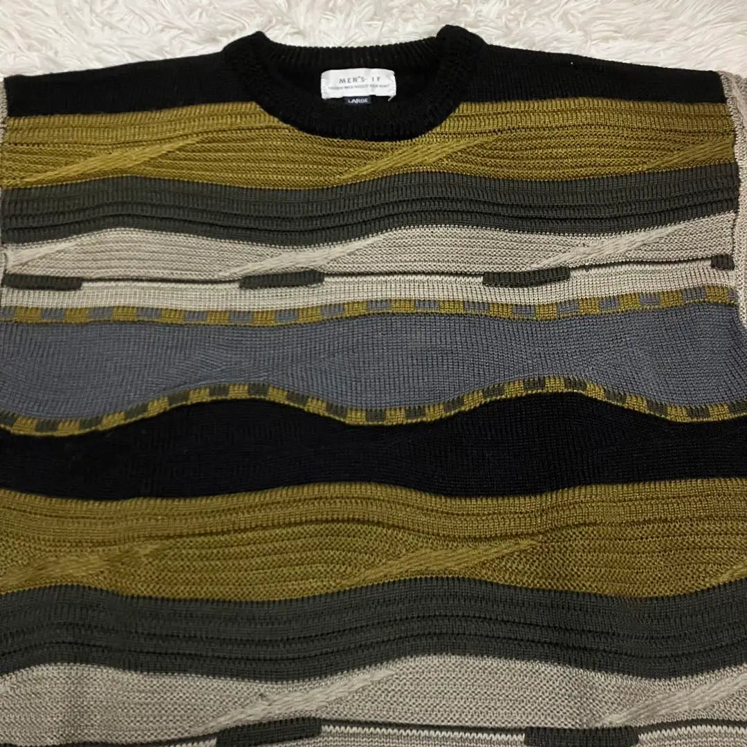 {Pre-owned, good condition, 90s? 》Mosaic design knit sweater men's if