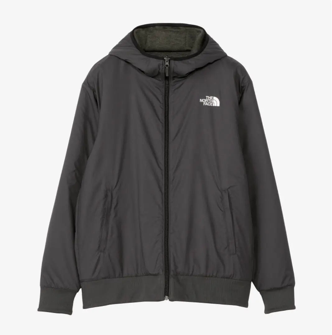 [Good condition] The North Face Reversible Windproof Electrostatic Hoodie Jacket XL Dark Grey