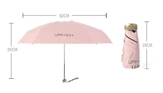 190H06 Folding umbrella for both sunny and rainy sun umbrella, light-blocking umbrella, UV, lightweight, small, blue