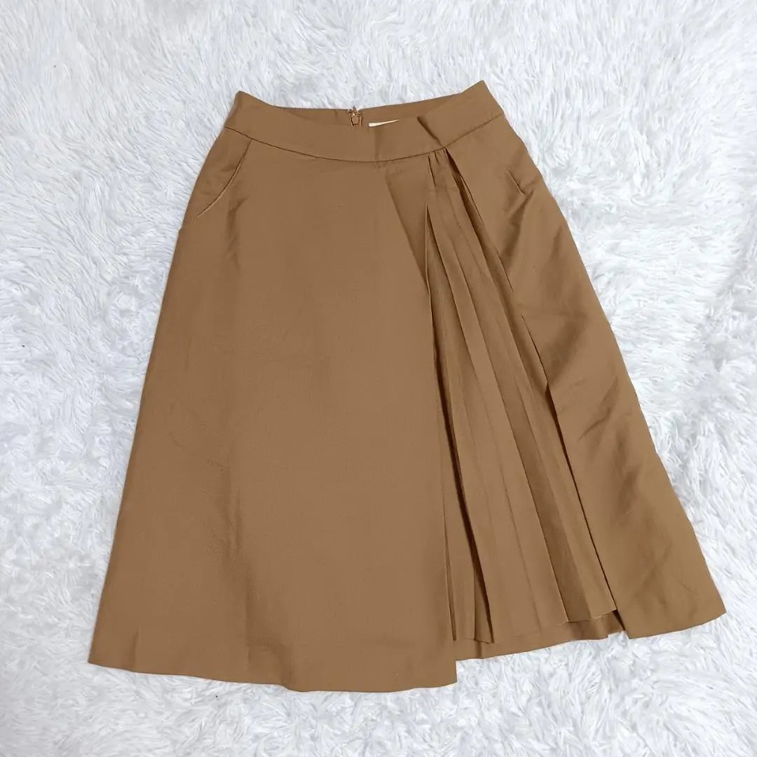 "ef-de" F-de (9) Asymmetric pleated skirt rayon blend