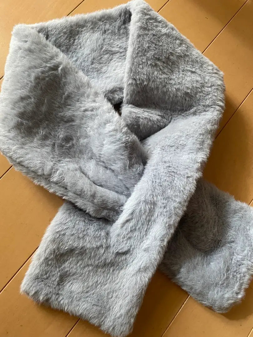 Fluffy Tippet Faux Fur Women's Scarf Fluffy Gray