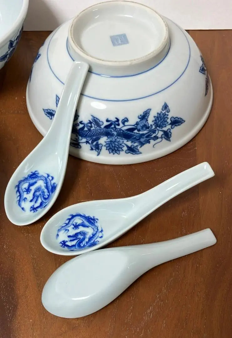 Tamakaze Ceramic Garden Ramen Donburi & Long Long Boule 3 Ai Ryuei 3 -piece set beautiful goods