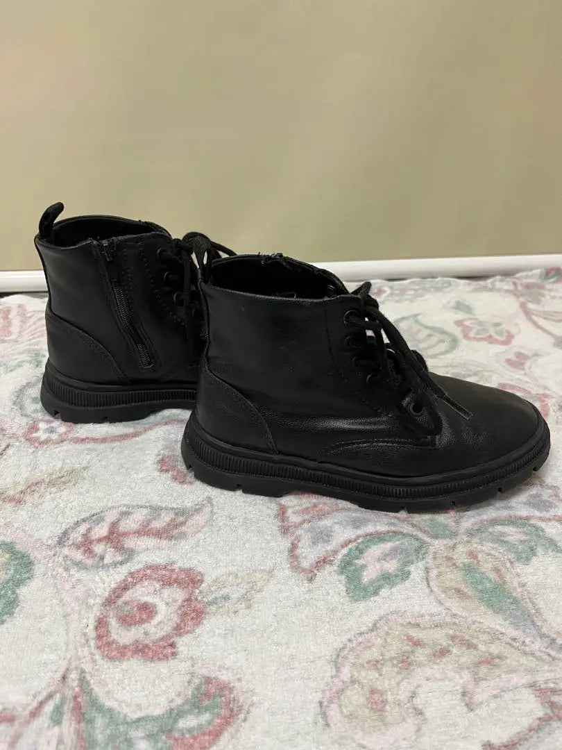 ‼ ️ZARA's children's boots 28 (17cm) synthetic leather boots (with side zipper)