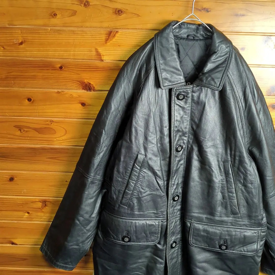 Vintage leather jacket Leather coat Sheep leather Lamb leather Ⅿ Raglan sleeve