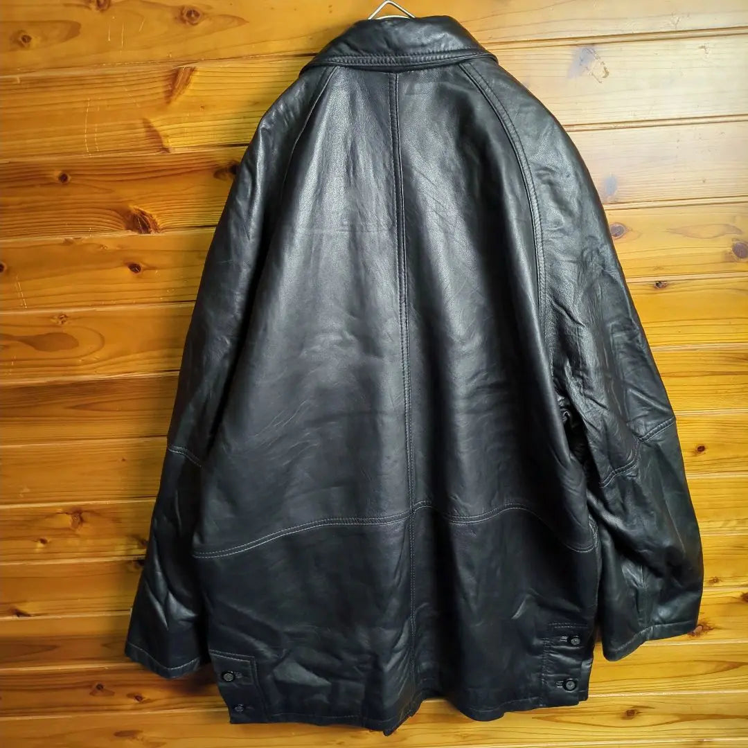 Vintage leather jacket Leather coat Sheep leather Lamb leather Ⅿ Raglan sleeve