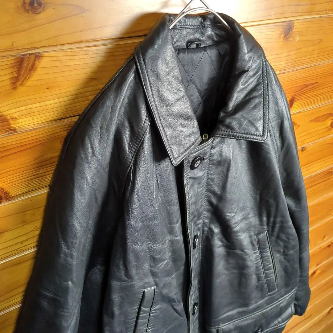 Vintage leather jacket Leather coat Sheep leather Lamb leather Ⅿ Raglan sleeve