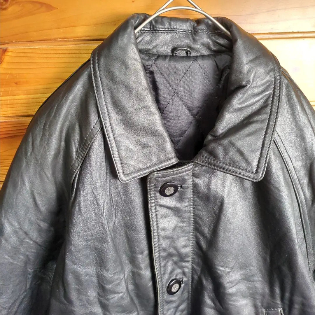 Vintage leather jacket Leather coat Sheep leather Lamb leather Ⅿ Raglan sleeve