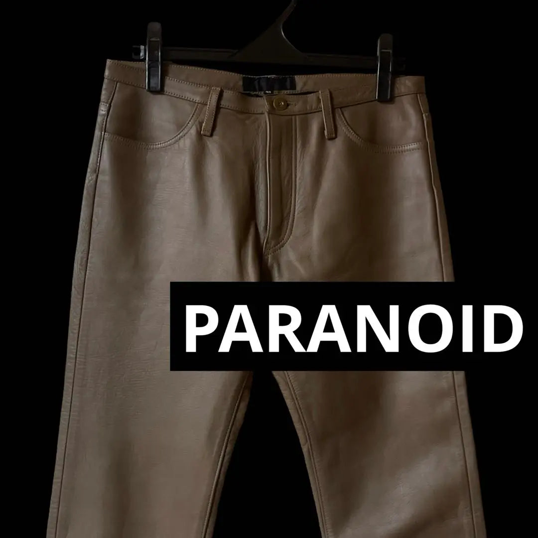 ¡Raro! Pantalones de cuero PARANOID de corte acampanado y bota 30