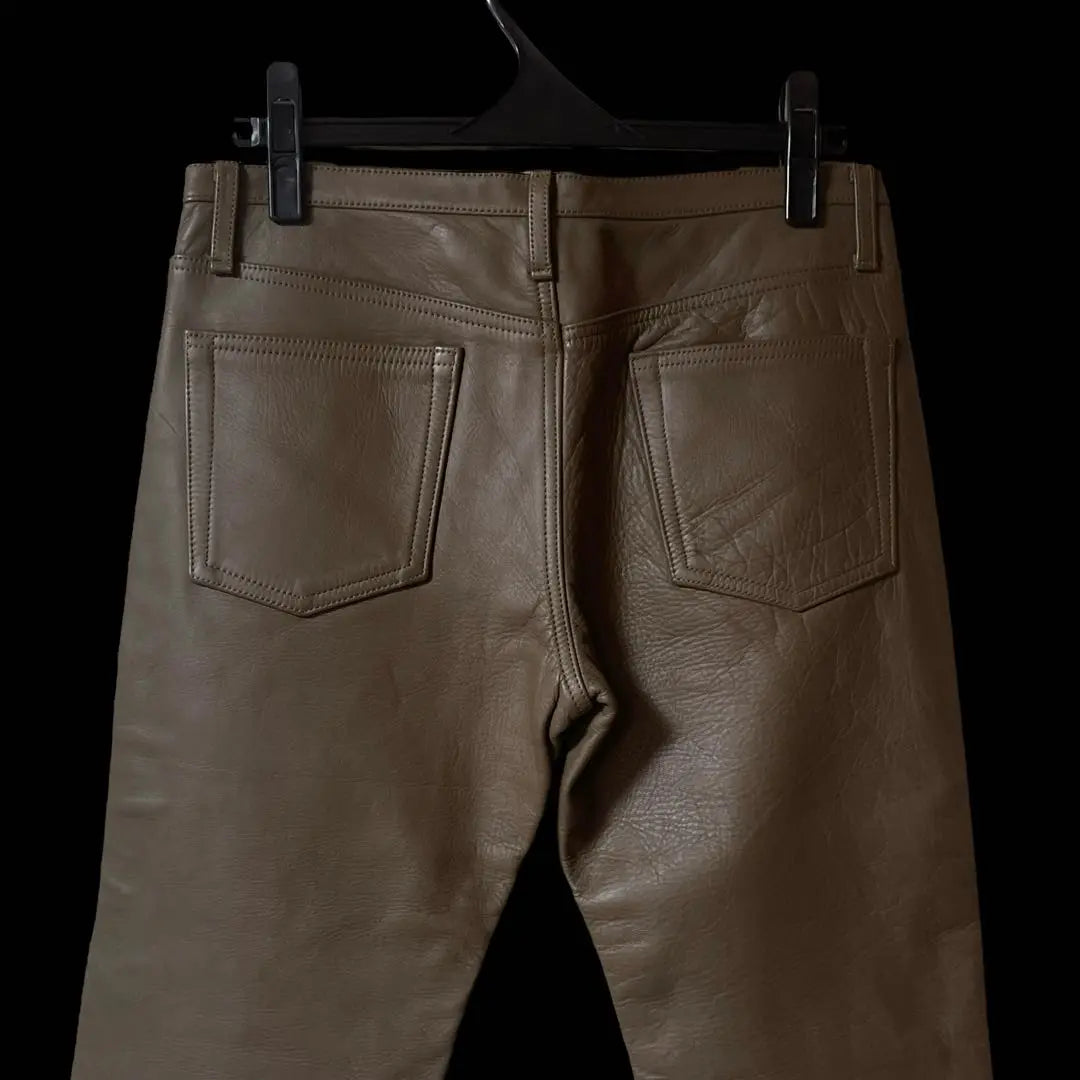 ¡Raro! Pantalones de cuero PARANOID de corte acampanado y bota 30