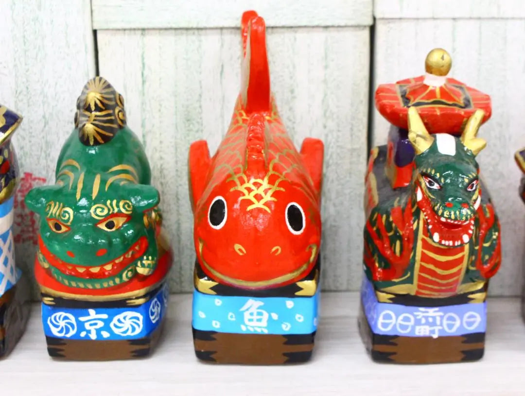 ▲ Beautiful goods set of 14 pieces Karatsu Kunkuchi Karatsu ware clay doll Saga prefecture local toy folk crafts festival | ▲美品 14個セット 唐津くんち 唐津焼 土人形　佐賀県郷土玩具　民芸品　祭礼