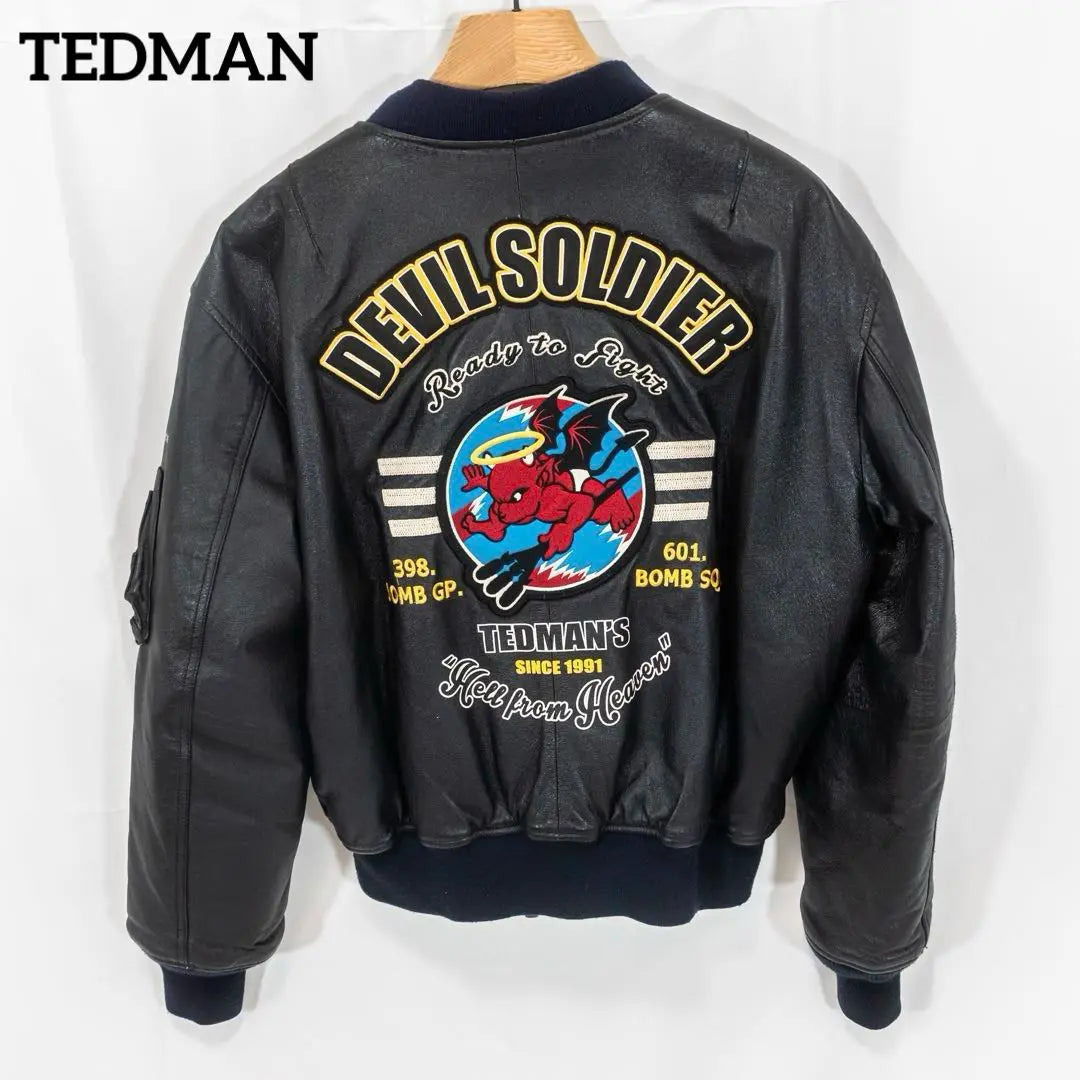 ☆Good Condition☆TEDMAN MA-1 Leather Jacket Pig Leather Devil Soldier