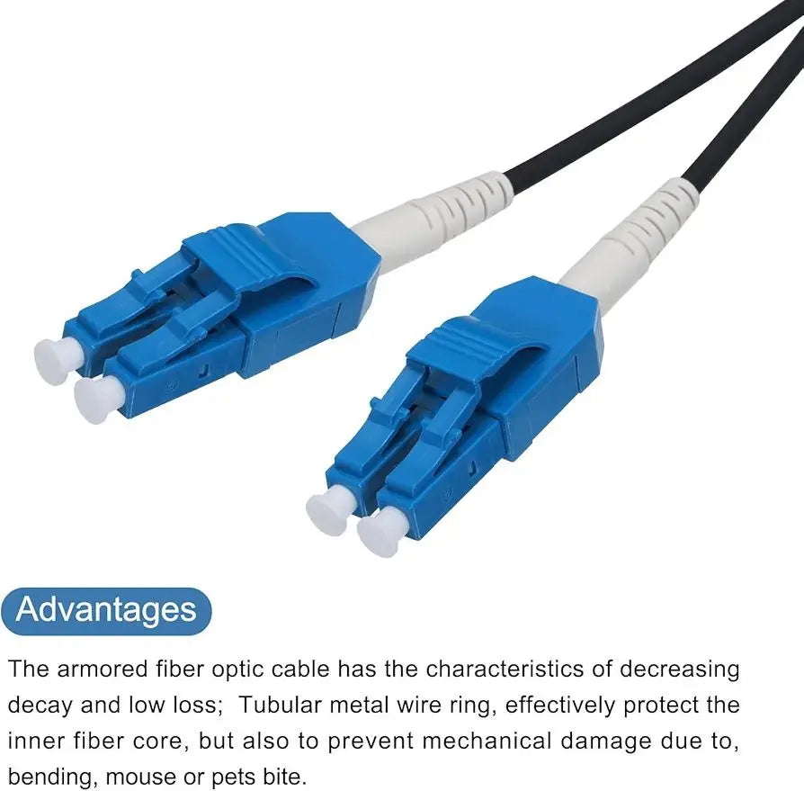 98.4ft Single Mode Uneven Duplex OS2 optical fiber | 98.4Ft シングルモード ユニブート デュプレックス OS2 光ファイバー