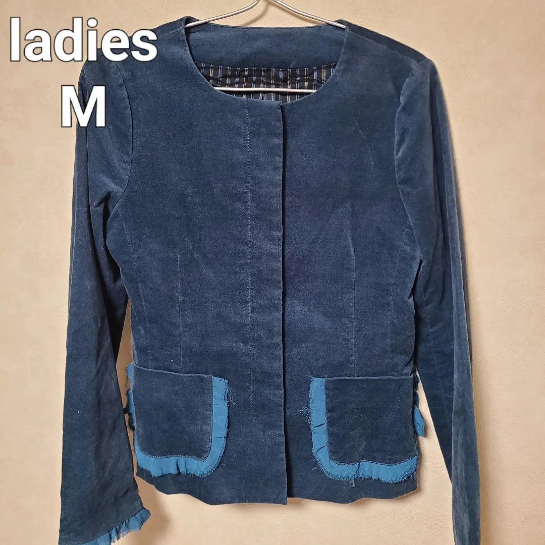 Chaqueta de mujer manga larga otoño azul marino M