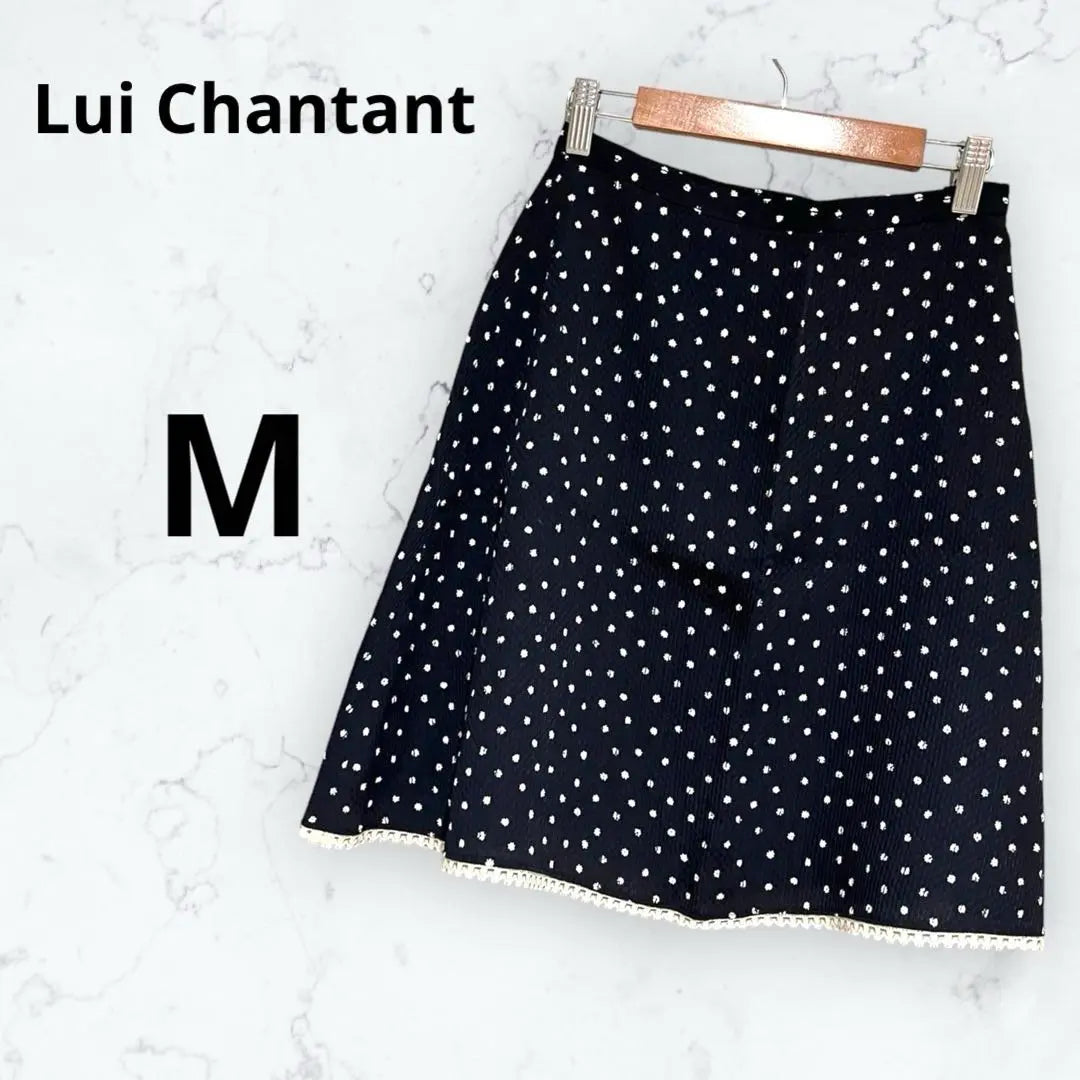 *Lui Chantant*Knee-length skirt, floral pattern, lace hem, M