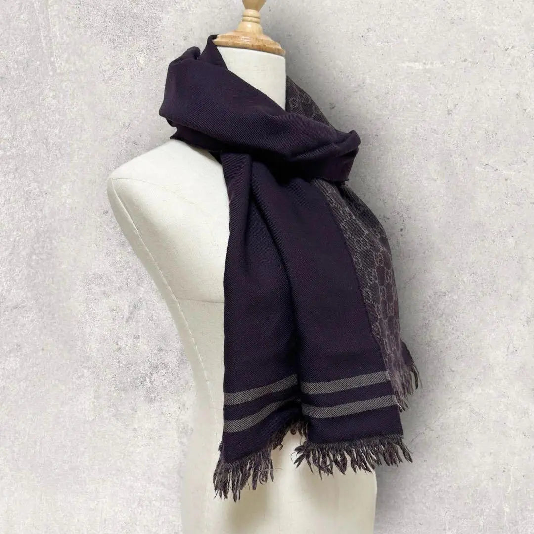 Extremely beautiful item!! GUCCI Gucci Scarf Shawl Scarf Wool Dull Purple | 極美品‼GUCCI グッチ スカーフ ショール マフラー ウール くすみ 紫