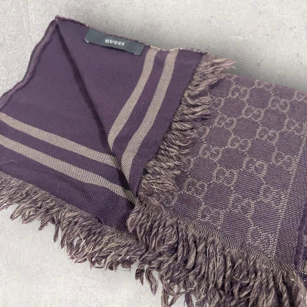 Extremely beautiful item!! GUCCI Gucci Scarf Shawl Scarf Wool Dull Purple | 極美品‼GUCCI グッチ スカーフ ショール マフラー ウール くすみ 紫